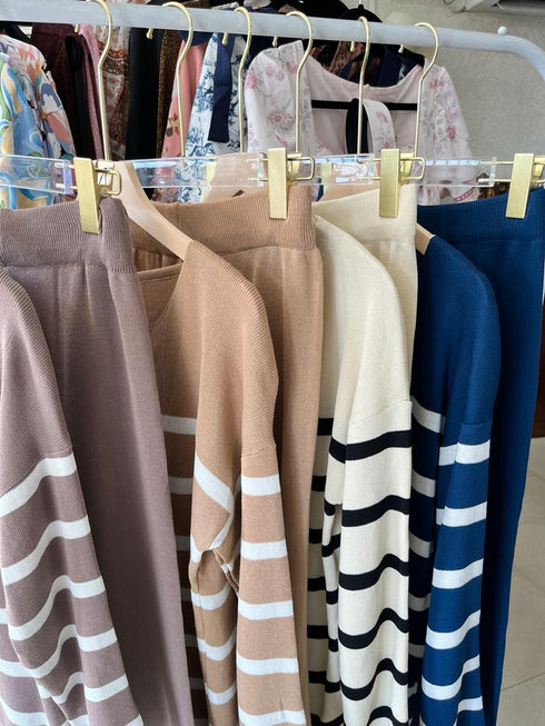 Casual Cardigan With Wide Leg High Waist Loose Trouser